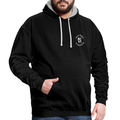 Contrast Colour Hoodie - 5 - black/heather grey