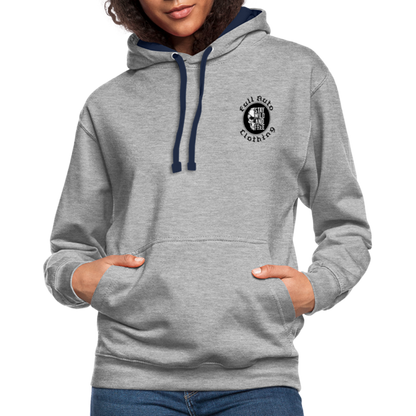 Contrast Colour Hoodie - 14 - heather grey/navy