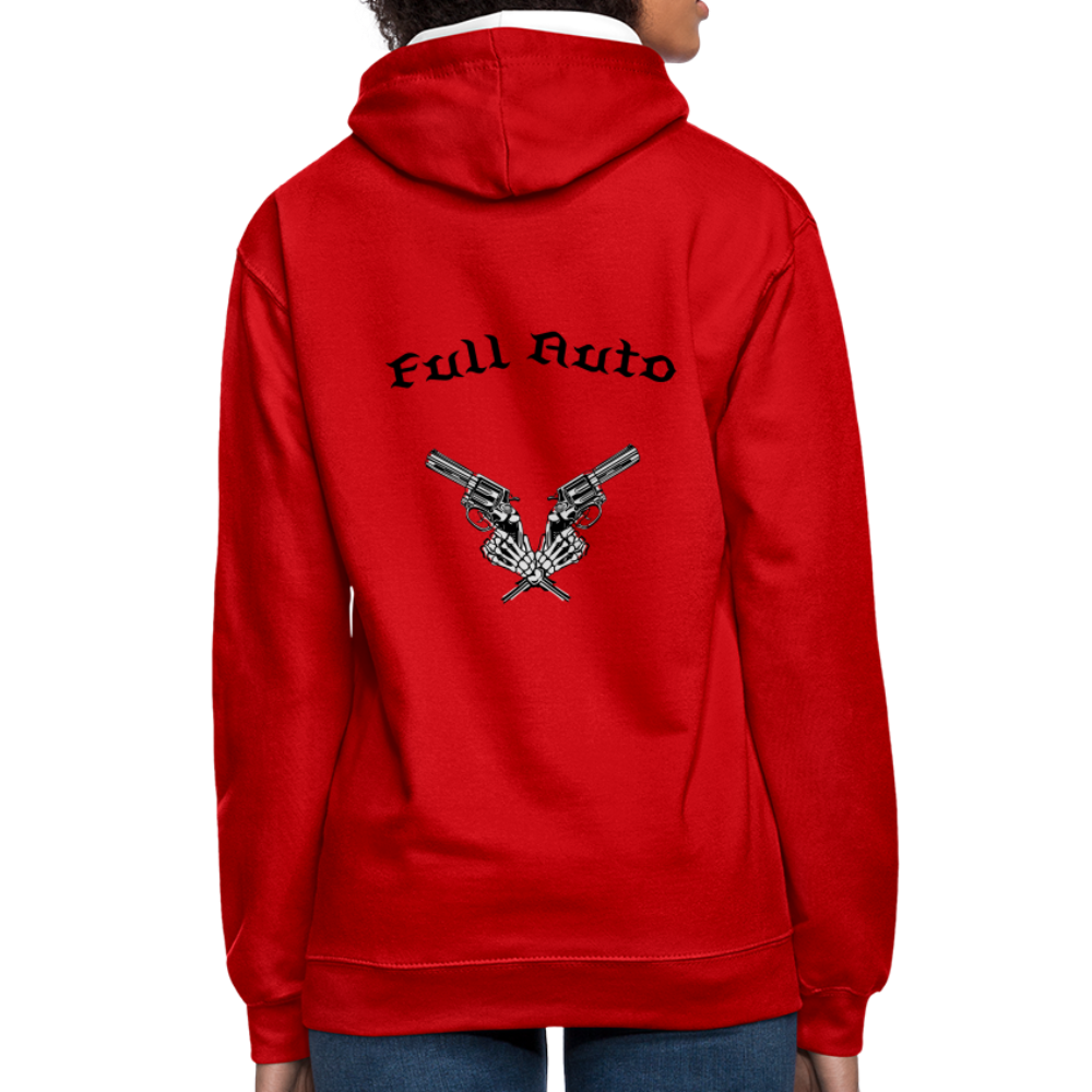 Contrast Colour Hoodie - 3 - red/white