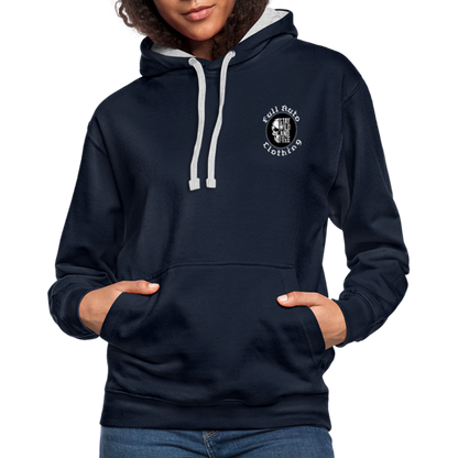 Contrast Colour Hoodie - navy/heather grey