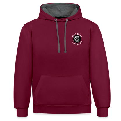 Contrast Colour Hoodie - 8 - burgundy/charcoal