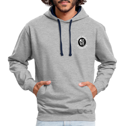 Contrast Colour Hoodie - 2 - heather grey/navy