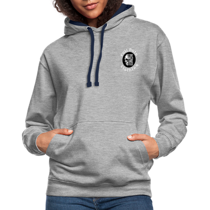 Contrast Colour Hoodie - heather grey/navy