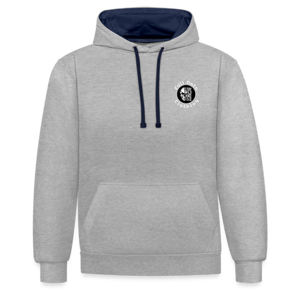 Contrast Colour Hoodie - heather grey/navy