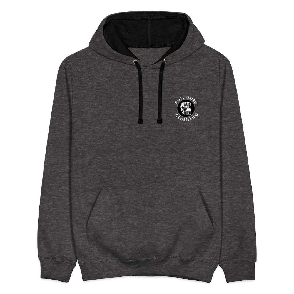 Contrast Colour Hoodie - charcoal/black