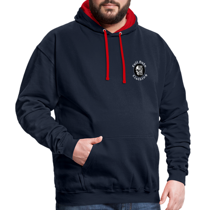 Contrast Colour Hoodie - 5 - navy/red