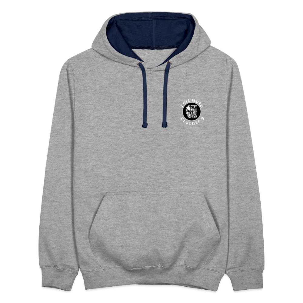 Contrast Colour Hoodie - heather grey/navy