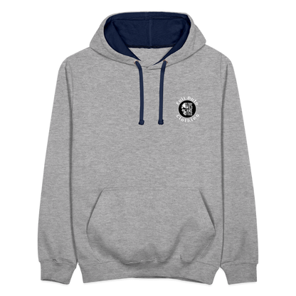 Contrast Colour Hoodie - heather grey/navy