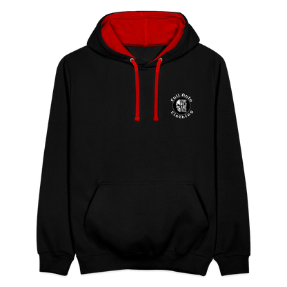 Contrast Colour Hoodie - black/red