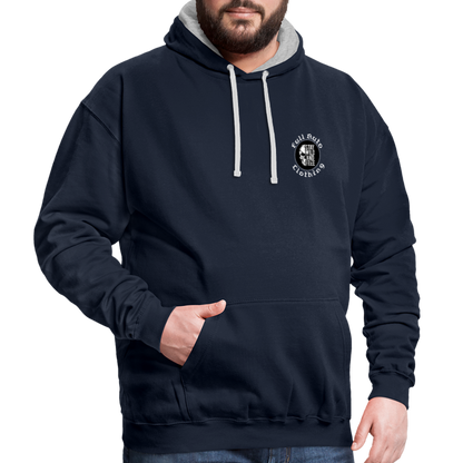 Contrast Colour Hoodie - 5 - navy/heather grey