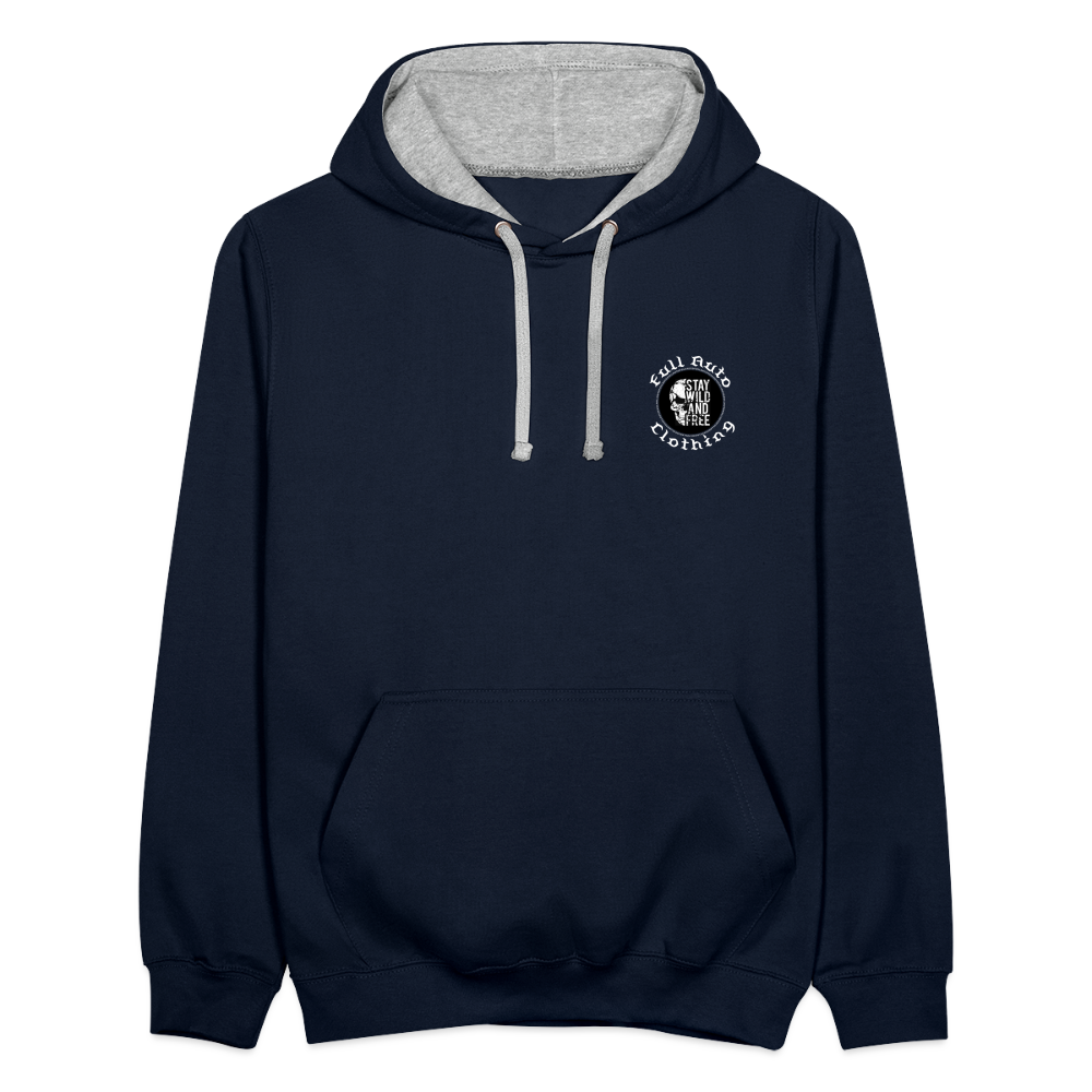 Contrast Colour Hoodie - navy/heather grey