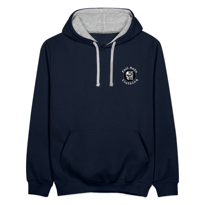 Contrast Colour Hoodie - navy/heather grey