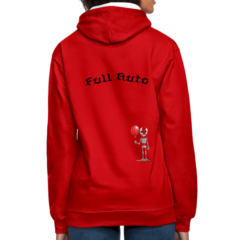 Contrast Colour Hoodie - 9 - red/white