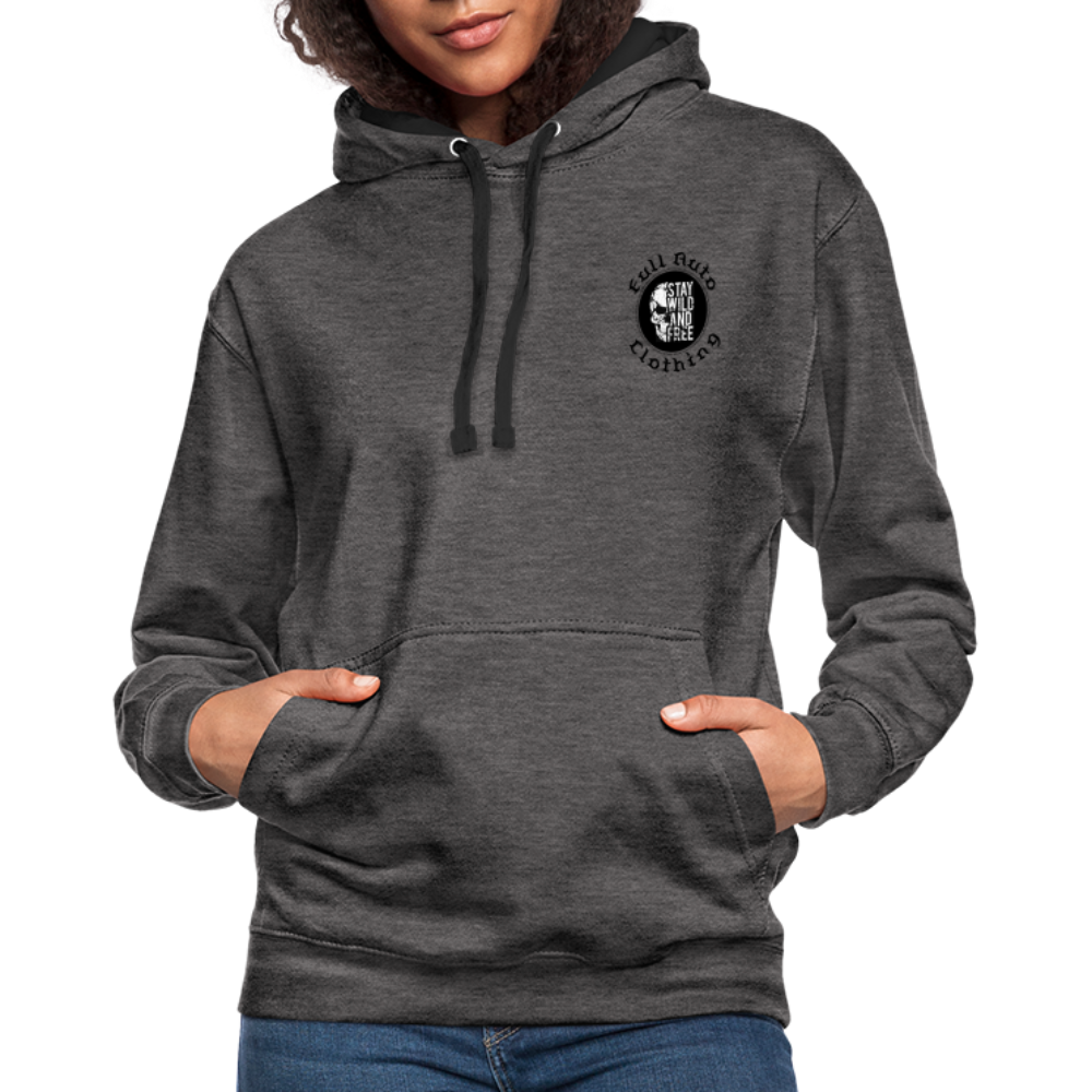 Contrast Colour Hoodie - 1 - charcoal/black