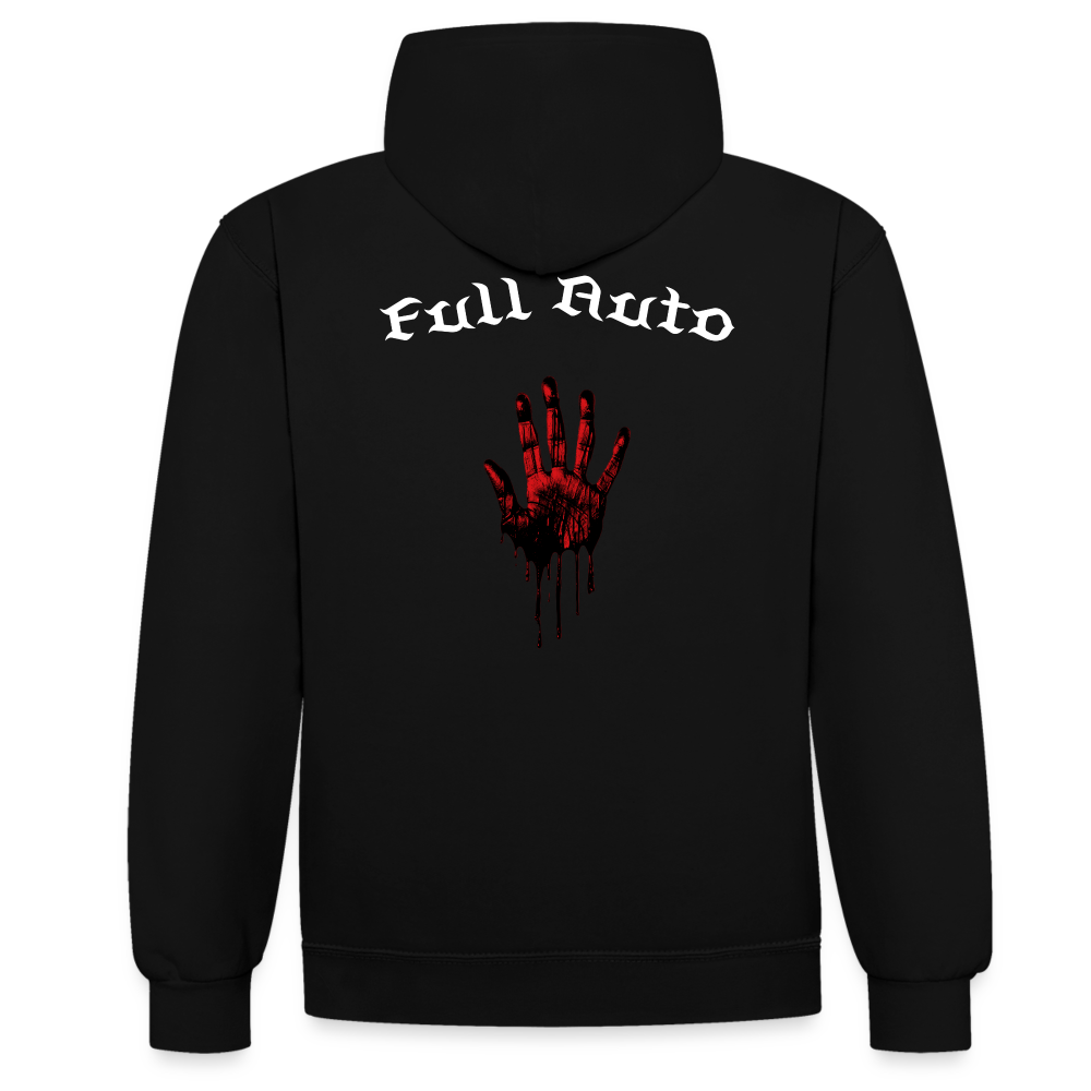 Contrast Colour Hoodie - 10 - black/red