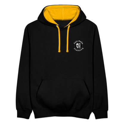 Contrast Colour Hoodie - black/gold