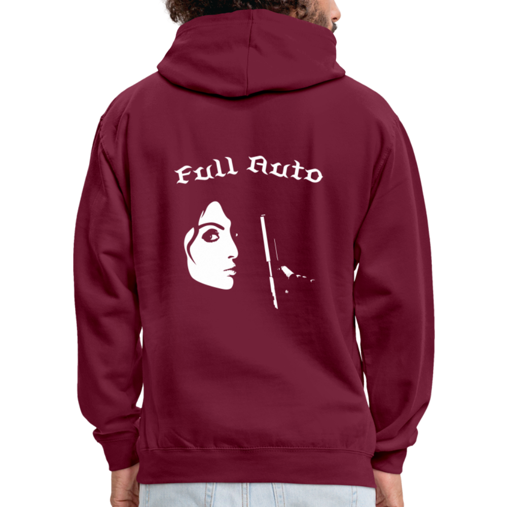 Contrast Colour Hoodie - 16 - burgundy/charcoal